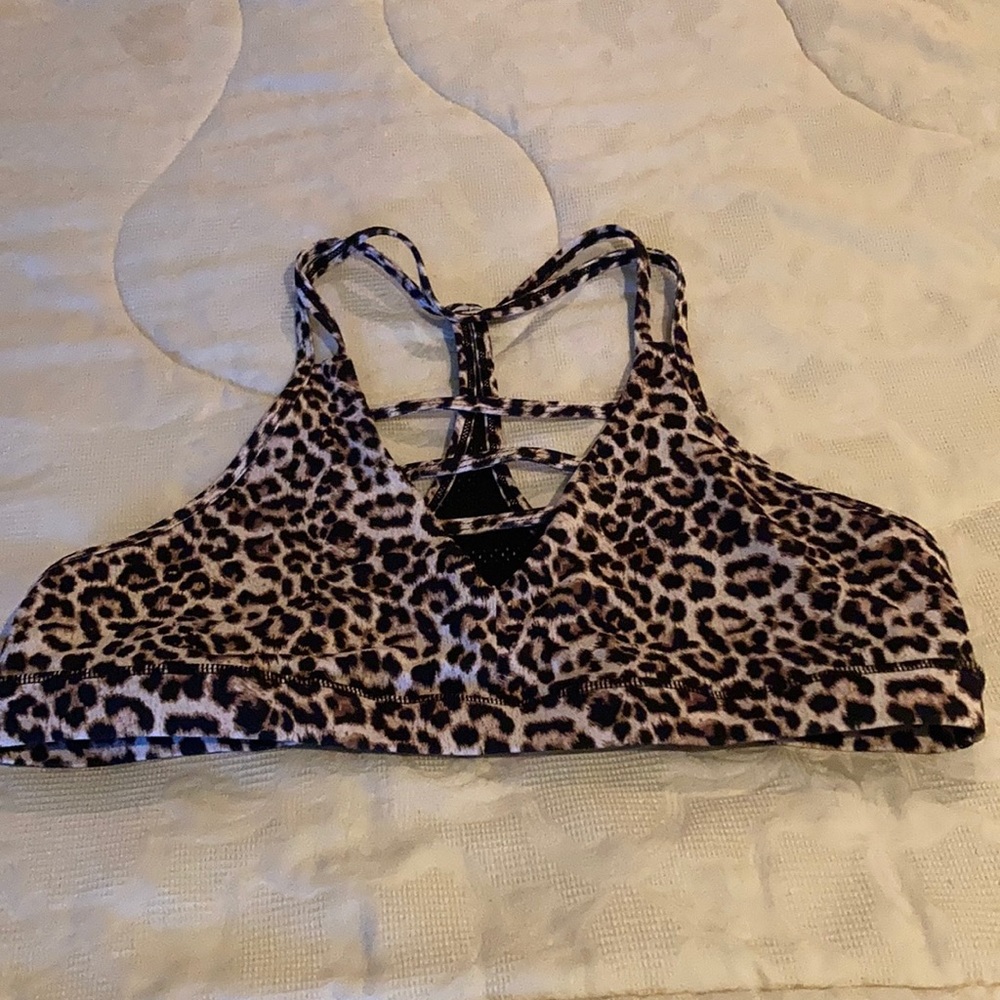 Leopard print sports bra